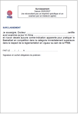 Surclassement 2026-2027